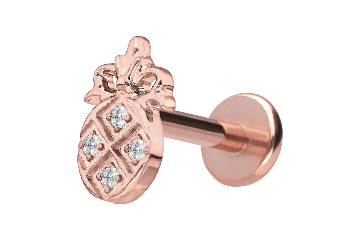 Titan Labret Piercing mit Push Fit KRISTALLANANAS